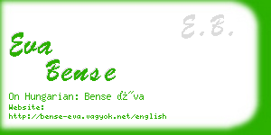 eva bense business card